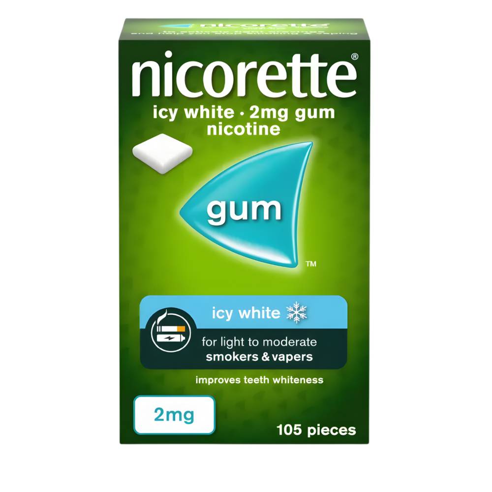 Nicorette 2mg gum icy white