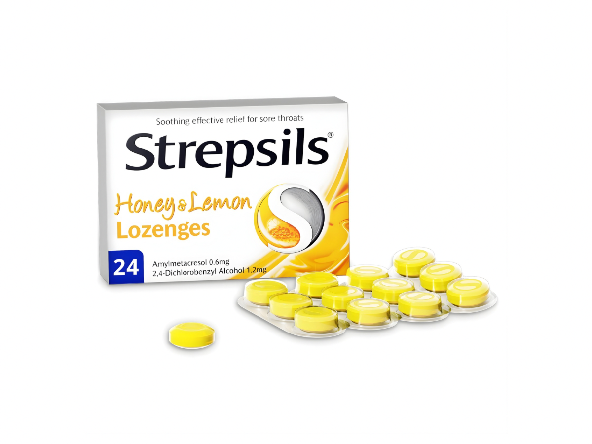 Strepsils honey and lemon lozenges